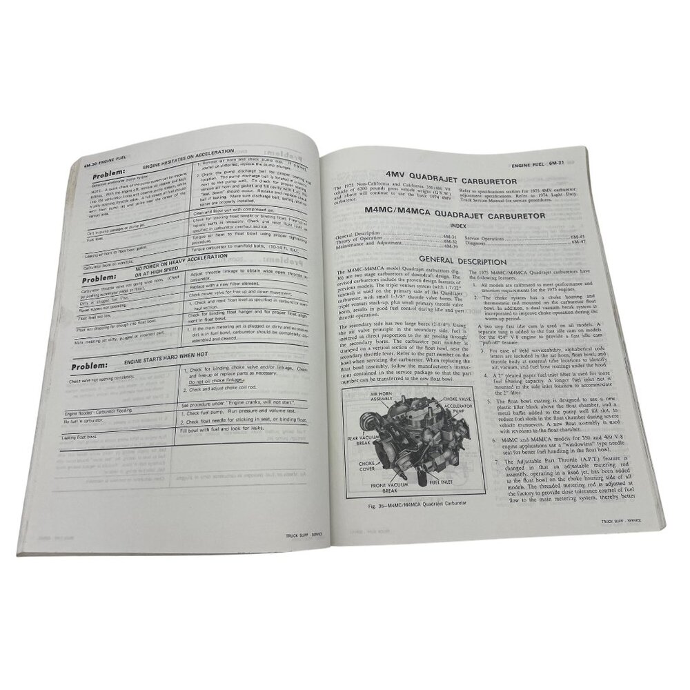 1975 Chevrolet Light Duty Truck Service & Overhaul Manual Supplement ST 330-75 - Picture 5 of 9